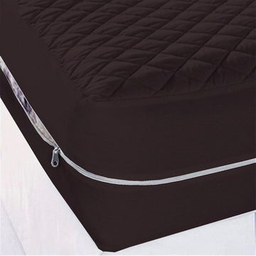 Quilted Zipper waterproof Mattress Protector - Brown